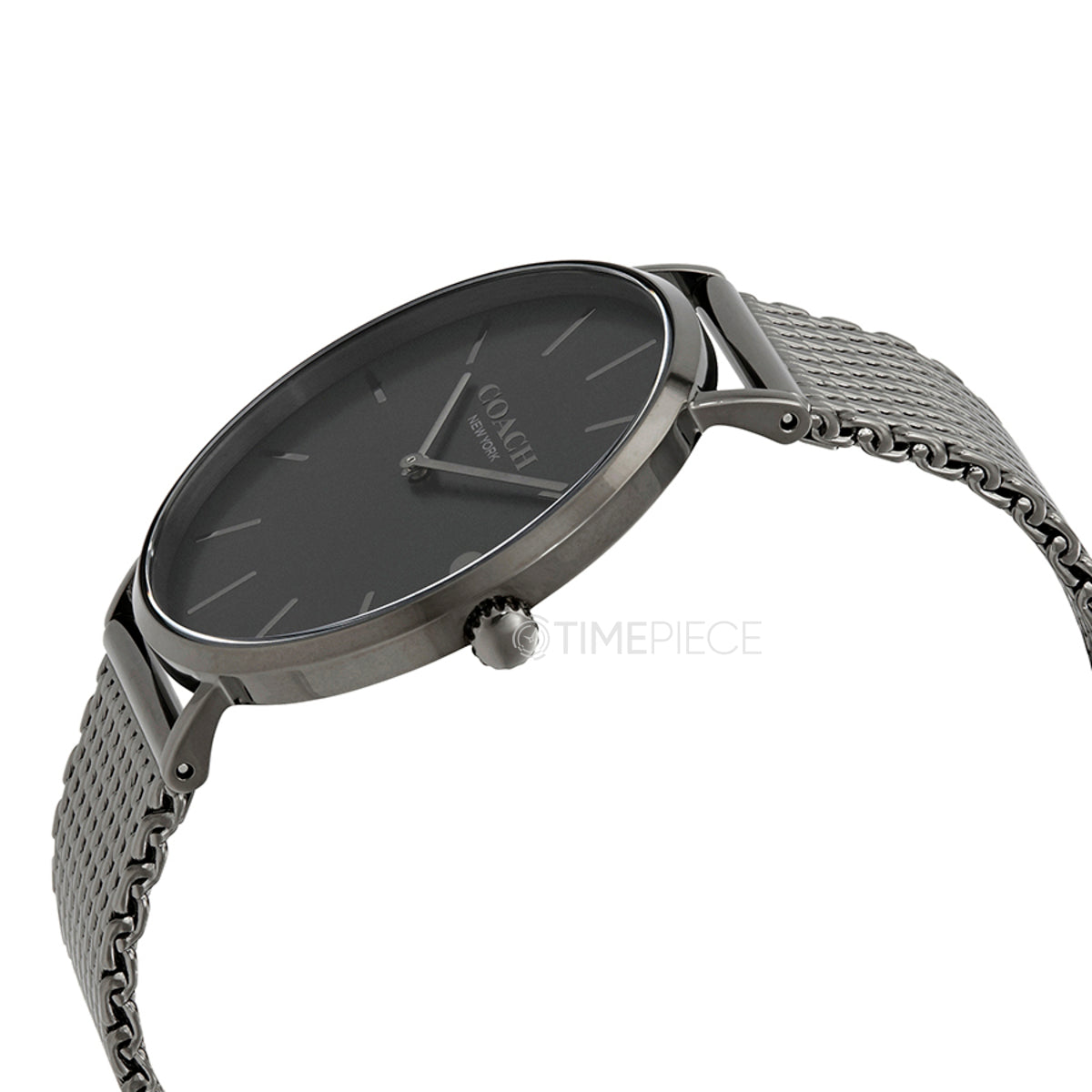 Coach Charles Black Dial Grey Mesh Bracelet Watch for Men - 14602145