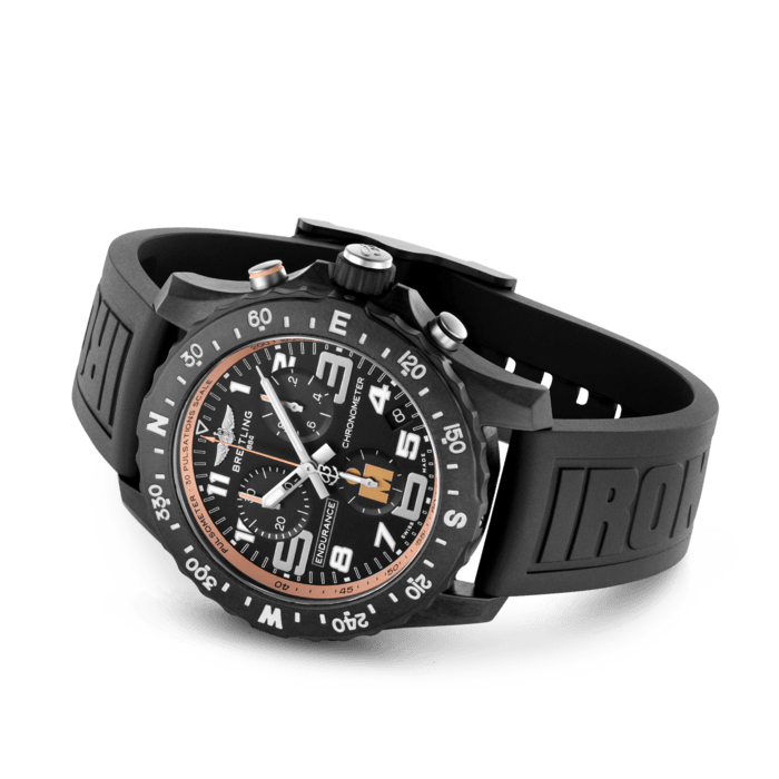 Breitling Endurance Pro Ironman Black Dial Black Rubber Strap Watch for Men - X823101B1B1S1