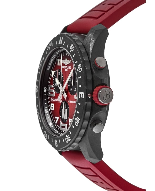 Breitling Endurance Pro Ironman Red Dial Red Rubber Strap Watch for Men - X823109A1K1S1