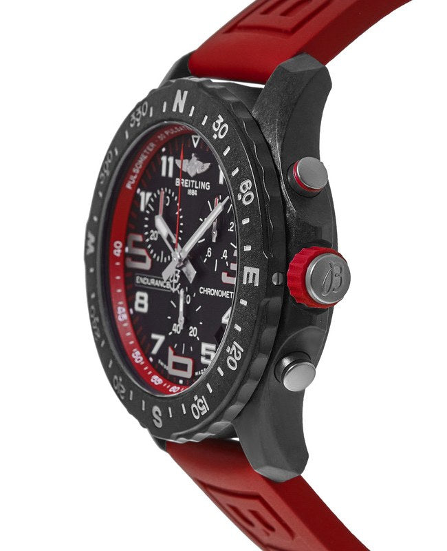 Breitling Endurance Pro Black Dial Red Rubber Strap Watch for Men - X82310D91B1S1