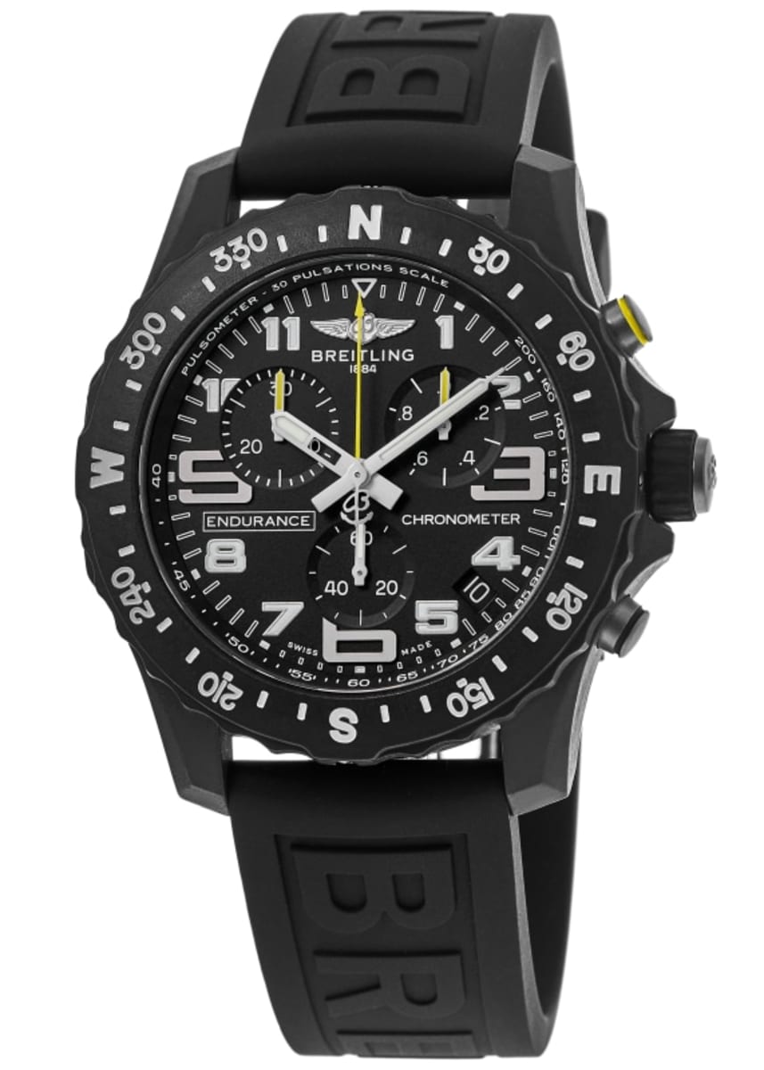 Breitling Endurance Pro Black Dial Black Rubber Strap Watch for Men - X82310E51B1S1