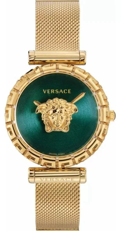 Versace Palazzo Empire Greca Green Dial Gold Mesh Bracelet Watch for Women - VEDV00819