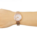 Michael Kors Cinthia Mother of Pearl Dial Gold Steel Strap Watch for Women - MK3643