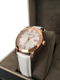 Burberry The City Silver Diamonds Dial White Leather Strap Watch for Women - BU9130