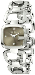 Gucci G-Gucci Quartz Brown Dial Silver Steel Strap Watch For Women - YA125503