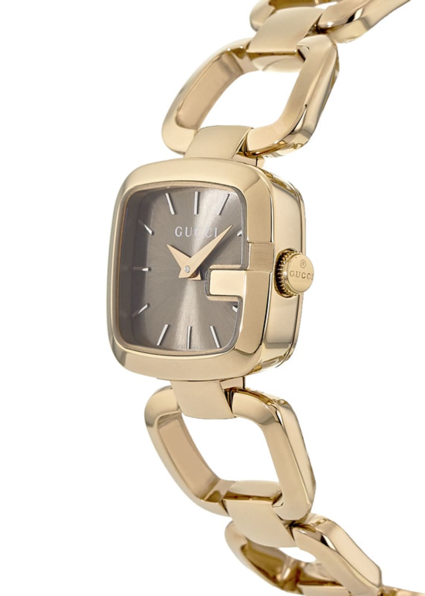 Gucci G Gucci 125 Sunbrushed Brown Dial Rose Gold Steel Strap Watch For Women - YA125511