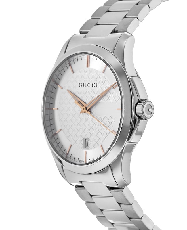 Gucci G Timeless Quartz Silver Dial Silver Steel Strap Unisex Watch - YA126442