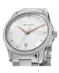 Gucci G Timeless Quartz Silver Dial Silver Steel Strap Unisex Watch - YA126442