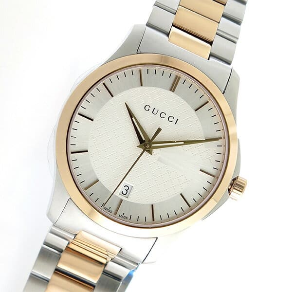 Gucci G Timeless Quartz Silver Dial Two Tone Steel Strap Watch For Men - YA126450