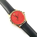 Gucci G Timeless Quartz Red Dial Black Leather Strap Watch For Men - YA126464