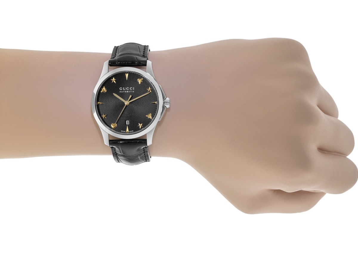 Gucci G Timeless Automatic Black Dial Watch For Women - YA126469