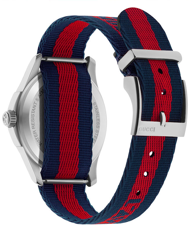 Gucci G Timless Le Marche Des Merveilles Blue Red Dial Blue Red Nylon Strap Unisex Watch  - YA126495