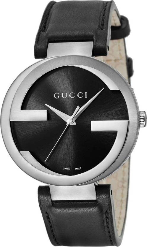 Gucci Interlocking G Iconic Bezel Black Dial 42mm Watch For Mens - YA133205