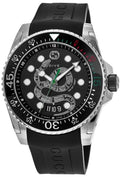 Gucci Dive Kingsnake Black Dial Black Rubber Strap Watch For Men - YA136217