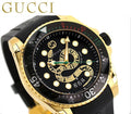 Gucci Dive Quartz Black Dial Black Rubber Strap Watch For Men - YA136219