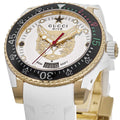 Gucci Dive Quartz White Dial White Rubber Strap Unisex Watch - YA136322