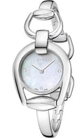 Gucci Horsebit Collection Diamonds Mother of Pearl Dial Silver Steel Strap Watch For Women - YA139506