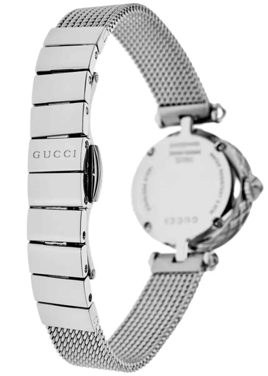 Gucci Diamantissima Diamonds Mother of Pearl Dial Silver Mesh Bracelet Watch for Women - YA141512