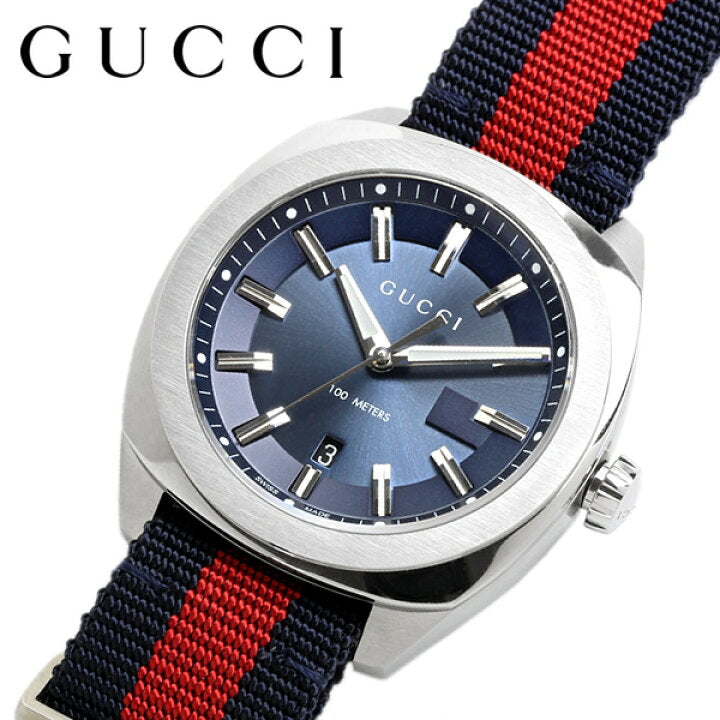 Gucci Quartz Blue Dial Two Tone Nylon Strap Watch For Men - YA142304