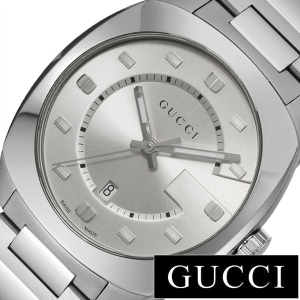 Gucci GG2570 Quartz Silver Dial Silver Steel Strap Watch For Men - YA142308