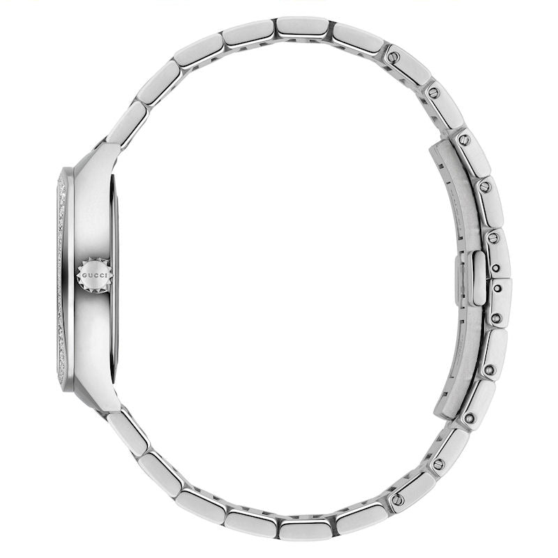 Gucci G Frame White Dial Stainless Steel Diamond Watch For Women - YA142506