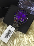 Marc Jacobs Amy Purple Dial Black Stainless Steel Strap Watch for Women - MBM3224