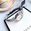 Gucci Diamantissima Diamonds Mother of Pearl Dial Silver Mesh Bracelet Watch for Women - YA141504