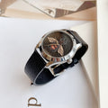 Gucci G Timeless Bee Motif Black Dial Black Leather Strap Watch For Women - YA1264067