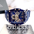 Guess Phoenix Multifunction Blue Dial Blue Rubber Strap Watch for Men - GW0203G7