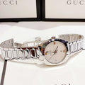 Gucci GG2570 Quartz White Dial Silver Steel Strap Watch For Women - YA142502