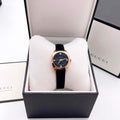 Gucci GG2570 Black Leather Black Dial Quartz Watch For Women - YA142509
