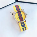 Gucci G Timeless Quartz Yellow & Purple Dial Yellow & Purple NATO Strap Watch For Men - YA1264069