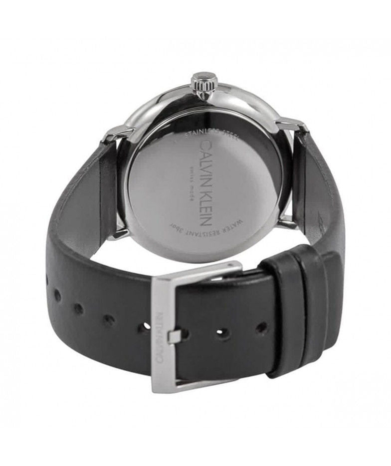 Calvin Klein High Noon Quartz Black Dial Black Leather Strap Watch for Men - K8M211C1