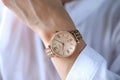 Fossil Jacqueline Rose Gold Dial Rose Gold Steel Strap Watch for Women - ES3546