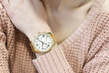 Guess Solar Chronograph Diamonds White Dial Gold Steel Strap Watch for Women - W1069L2