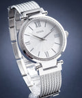 Guess Soho Silver DIal Stainless Steel Mesh Bracelet Watch For Women - W0638L1