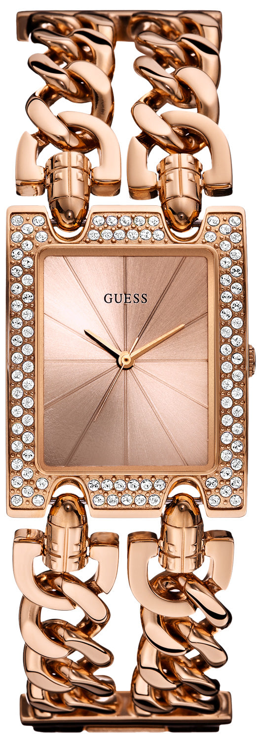 Guess Mod Heavy Metal Diamonds Rose Gold Dial Rose Gold Steel Strap Watch for Women - W0072L3