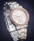 Guess Enchanting Diamonds Silver Dial Two Tone Steel Strap Watch for Women - W0305L3