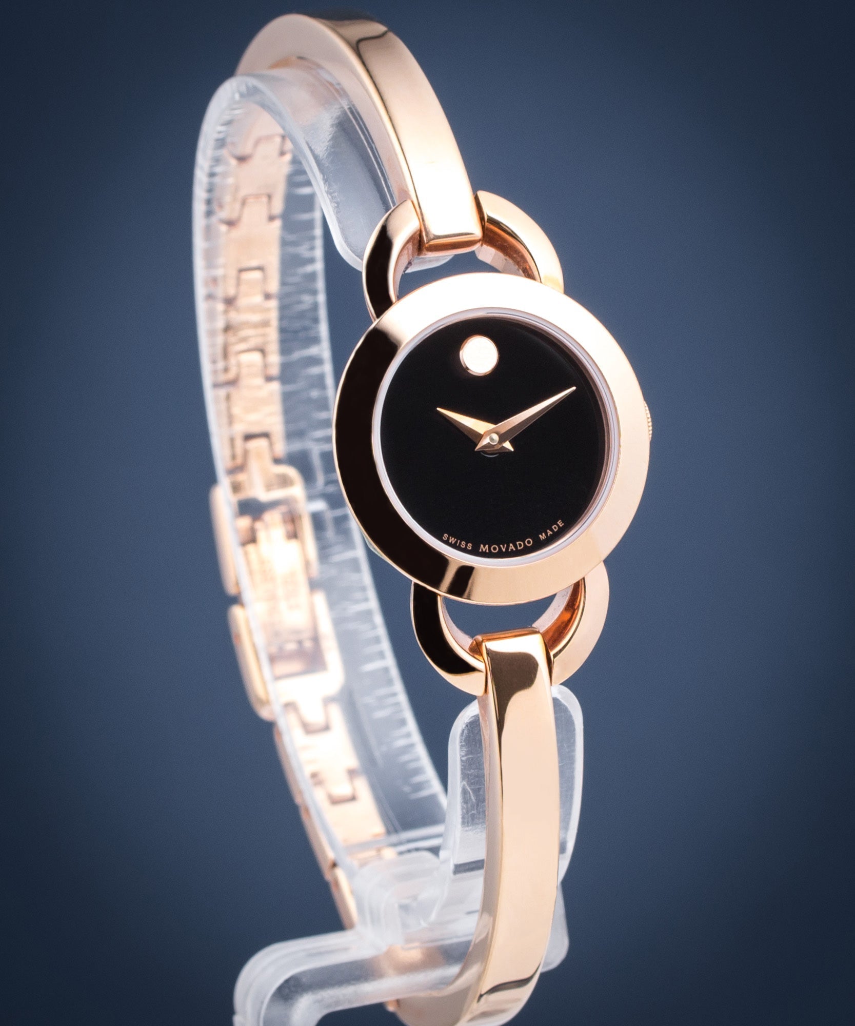 Movado Rondiro 22mm Black Dial Rose Gold Watch For Women - 0607065