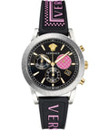 Versace Sport Tech Chronograph Black Dial Black Rubber Strap Watch for Women - VELT00619