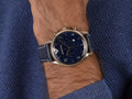 Emporio Armani Chronograph Blue Dial Blue Leather Strap Watch For Men - AR1862