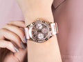 Guess Frontier Diamonds Rose Gold Dial Pink Rubber Strap Watch For Women - W1160L5