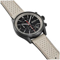 Hugo Boss Grand Prix Chronograph Black Dial Grey Leather Strap Watch for Men - 1513562