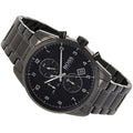 Hugo Boss Skymaster Chronograph Black Dial Black Steel Strap Watch for Men - 1513785