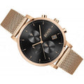 Hugo Boss Integrity Black Dial Gold Mesh Bracelet Watch for Men - 1513808