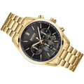 Hugo Boss Champion Chronograph Black Dial Gold Steel Strap Watch for Men - 1513848