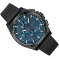 Hugo Boss Grandmaster Blue Dial Black Leather Strap Watch for Men - 1513883