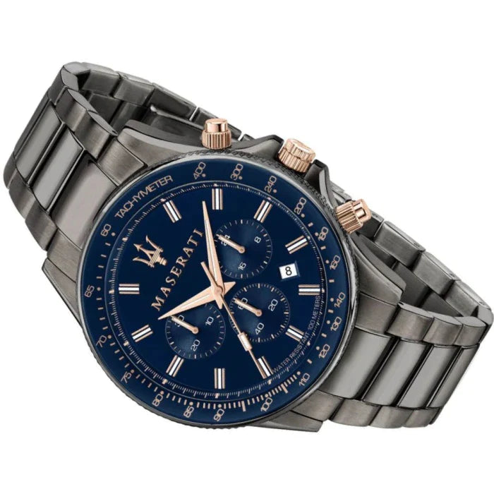 Maserati SFIDA Chronograph Blue Dial Stainless Steel Watch For Men - R8873640001