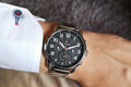 Tommy Hilfiger Briggs Chronograph Black Dial Silver Steel Strap Watch for Men - 1791422