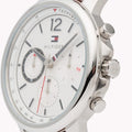 Tommy Hilfiger Landon Chronograph Quartz White Dial Brown Leather Strap Watch for Men - 1791531